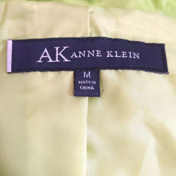 Anne Klein avocado green zip & button, adjustable sleeves, rain coat jacket M - Picture 3 of 6